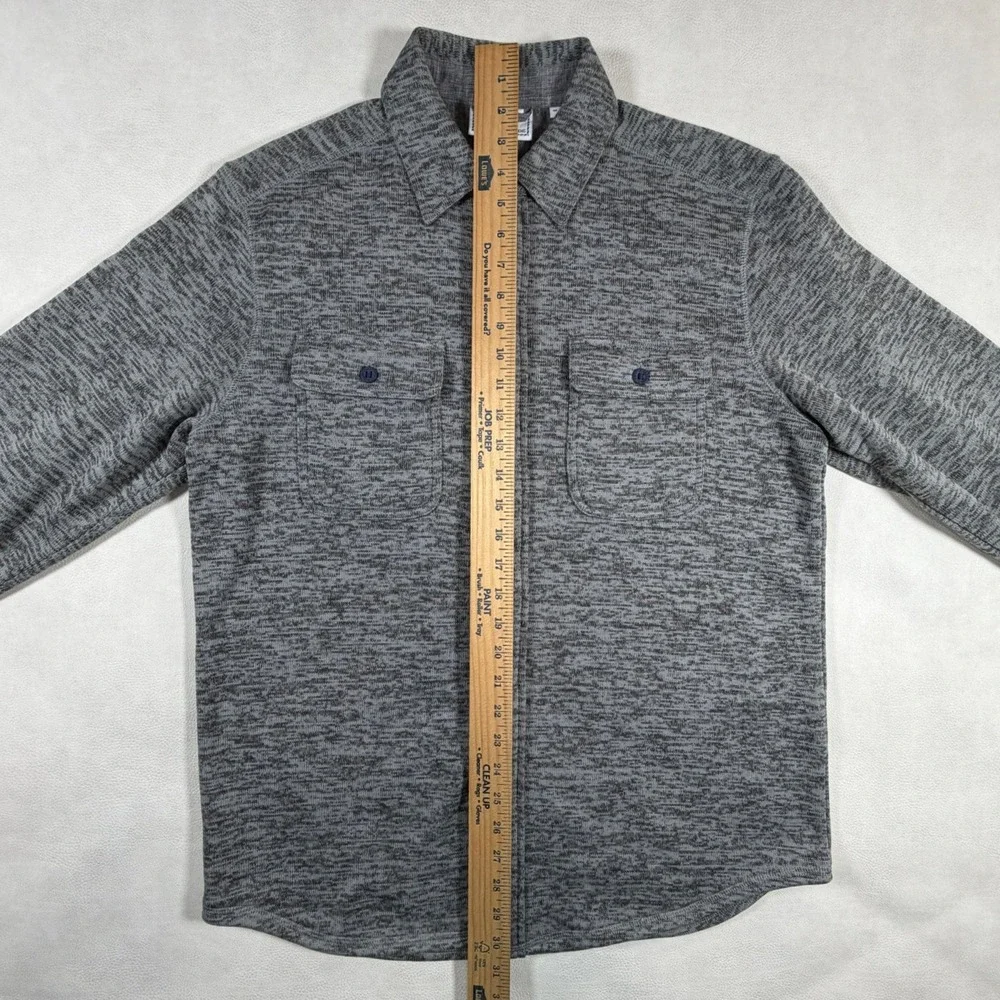 Southern Tide Mens Grey Space Dye Knit Button Front Shirt Jacket Shacket Size M